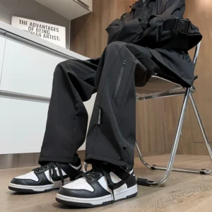 Charge pants men's trendy brand autumn and winter velvet new windproof loose straight tube sports workwear casual plus size long pants